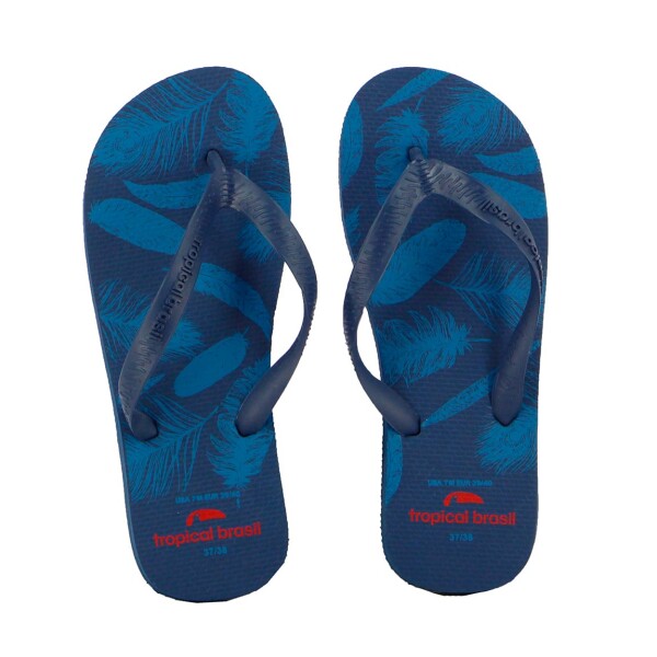 Chanclas Tropical Brasil Ojota Estampado De Unisex - Marino Claro Marino Claro