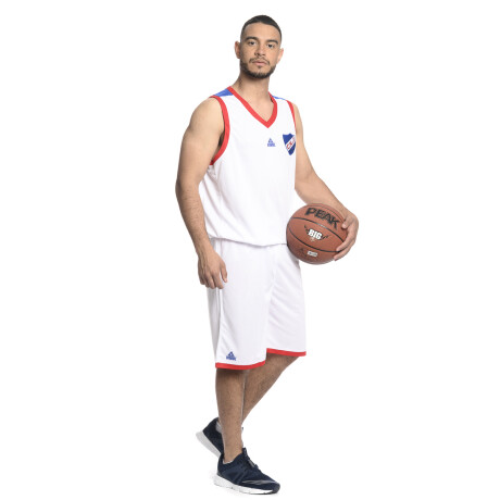 Camiseta Basketball 2021 Nacional Hombre Blanco, Azul Royal, Rojo