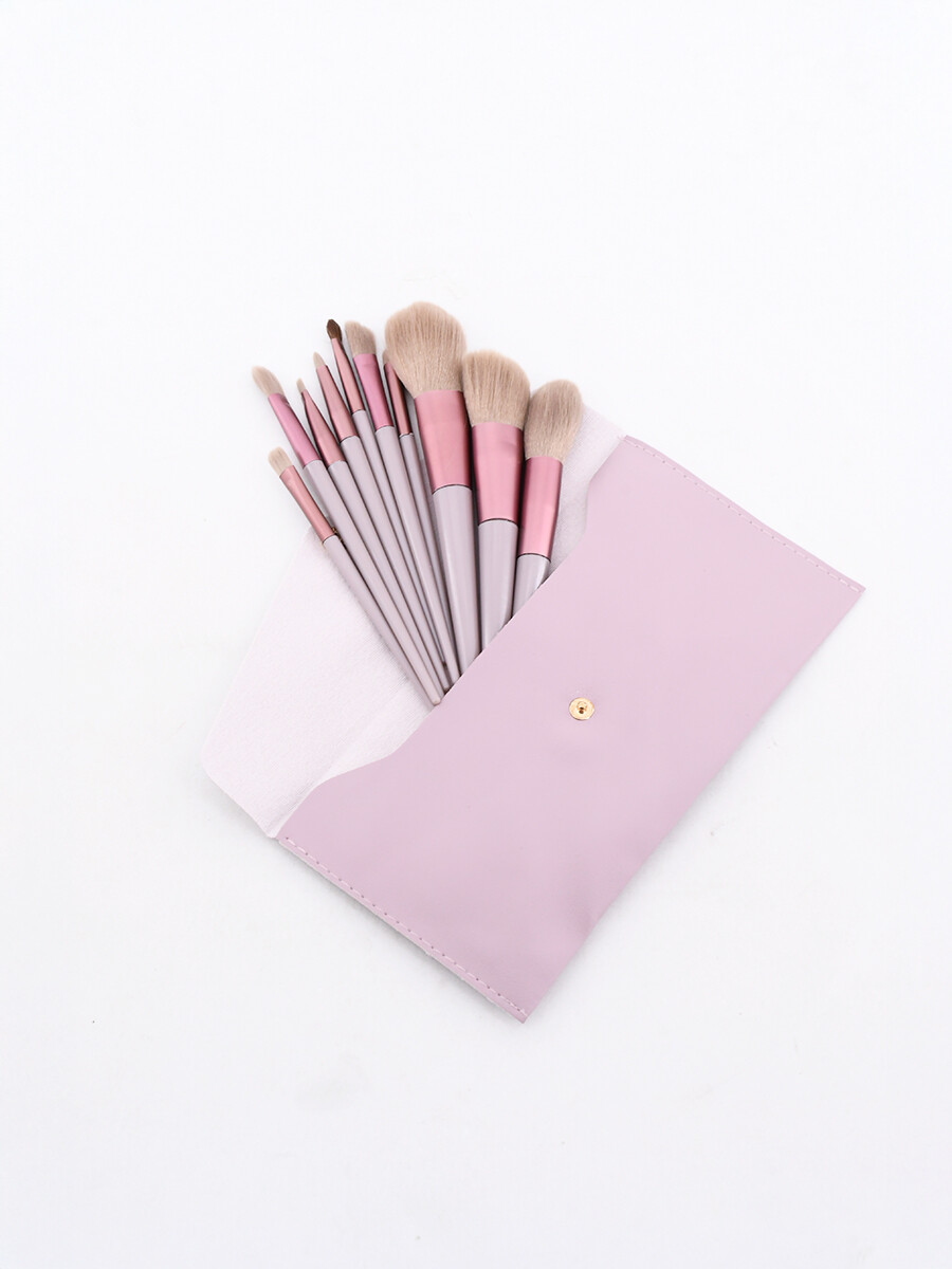 SET PINCELES PARA MAQUILLAJE - ROSADO 
