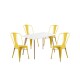 Juego de comedor mesa rectangular 120x80 + 4 Sillas Tolix Amarillo