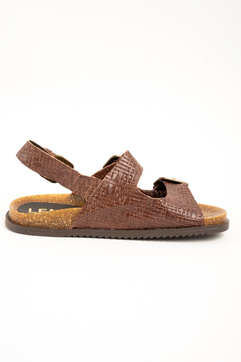 Sandalia Trenzada Hebillas Chocolate