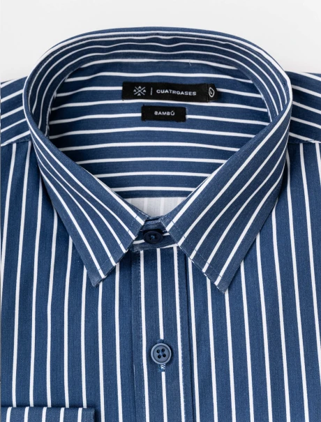 Camisa m/l elastizada azul