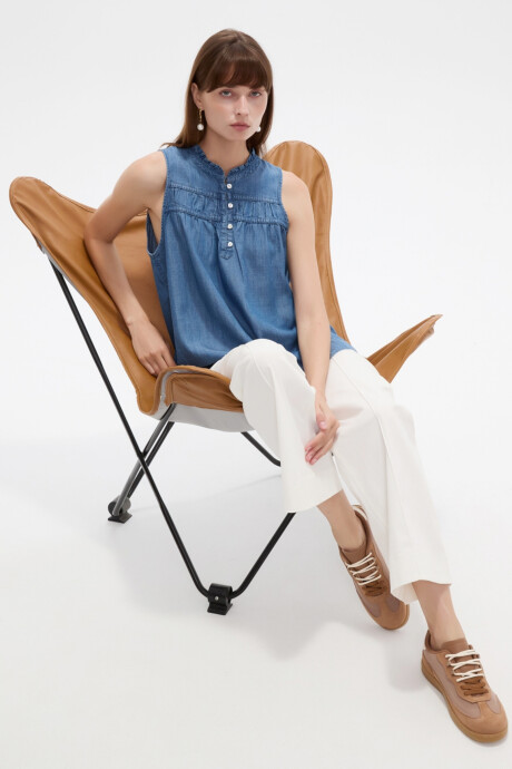 Musculosa Euame Azul Medio