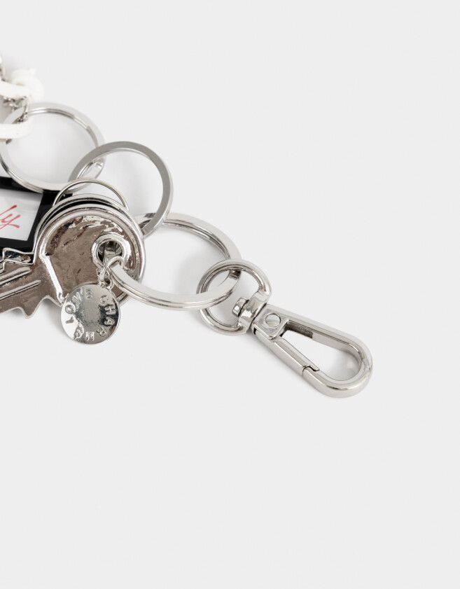 Llavero Metal Llavero Y Charm Multidijes - Plateado