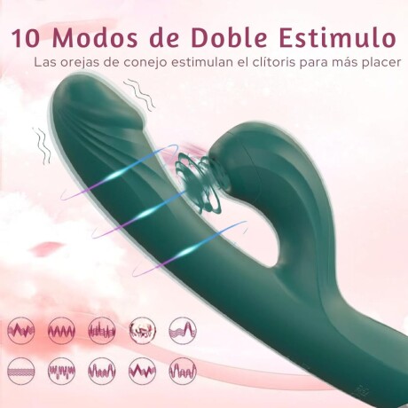 Vibrador Con Succión De Clítoris Recargable USB Verde