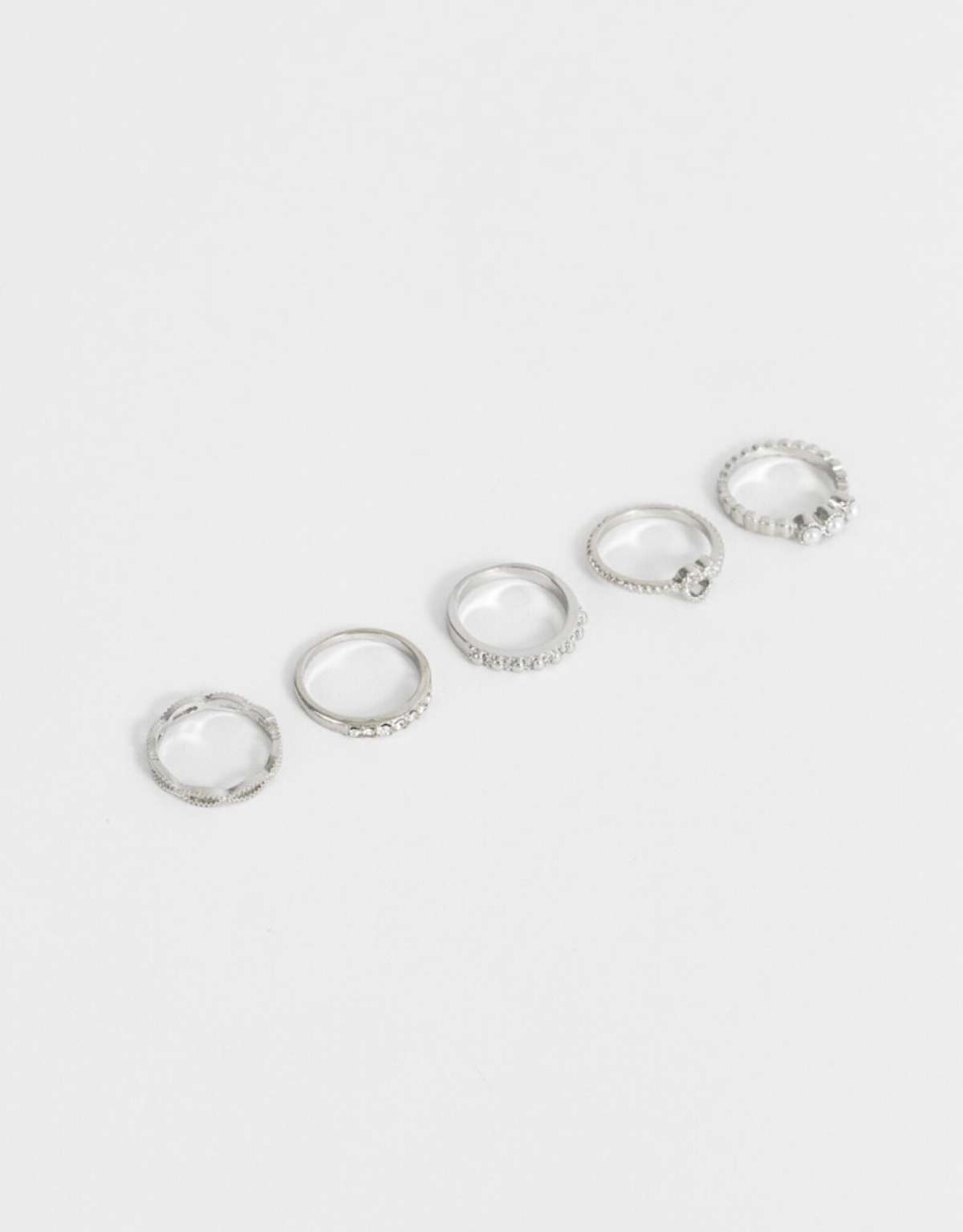 Sets De Anillo Con Strass Crystal - Plateado — Tienda Soy Santander