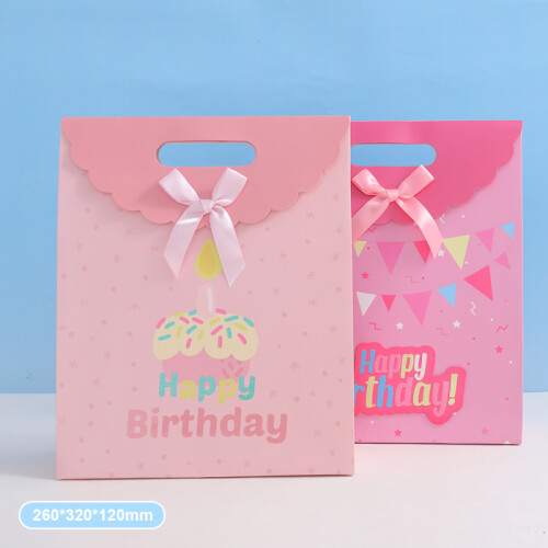 Bolsa De Papel Con Solapa - Happy Birthday - L Bolsa De Papel Con Solapa - Happy Birthday - L