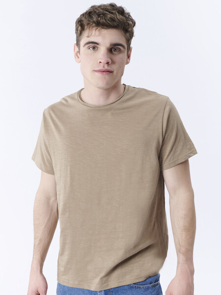 Remera slub Taupe
