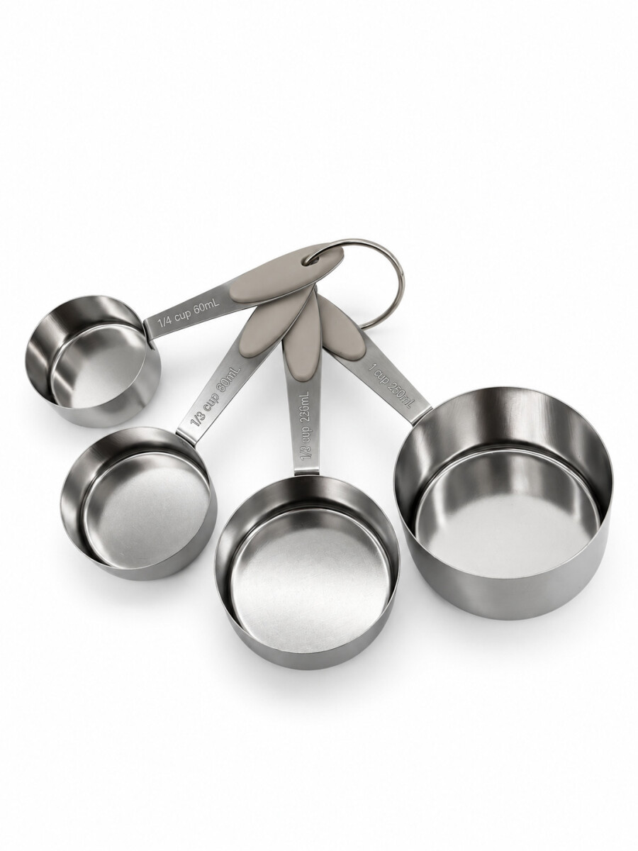 TAZAS MEDIDORAS SET X 4 - PLATEADO 