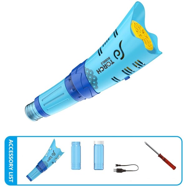 Antorcha Burbujero Infantil Niños Tiktok Electrico Recargabl Variante Color Azul