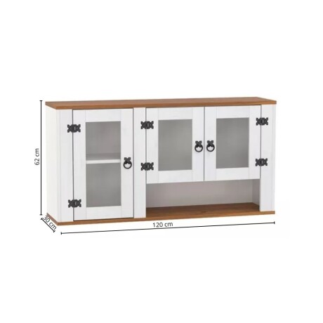 Aéreo 3 puertas Línea Naturale Blanco/Roble