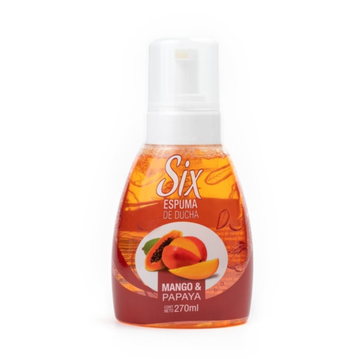 Six Espuma De Ducha Mango Y Papaya 