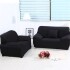 Pack X2 Funda Forro Cubre Sillon Sofa 1 Cuerpo Elastizada Color Variante Negro