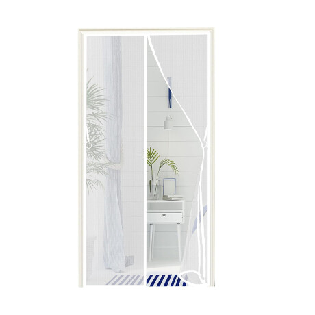 CORTINA MOSQUITERO MAGNÉTICO PARA PUERTA BLANCO