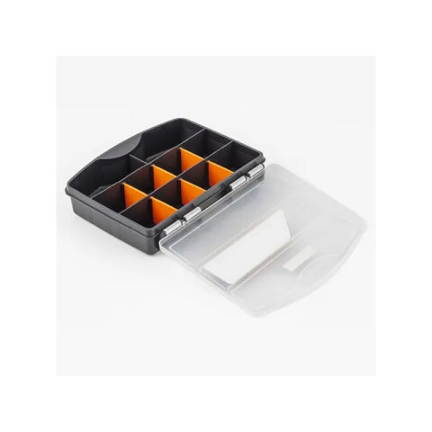 Caja organizadora base negra tapa trans. de 8 div TT0020