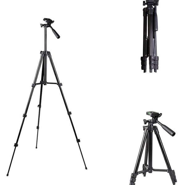 Tripode Profesional Celular 360° Pies De Goma + Estuche Variante Color Negro
