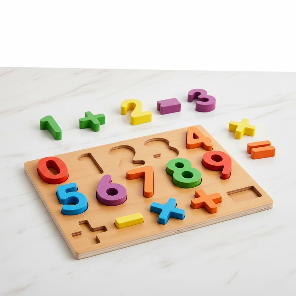 Puzzle numeros y signos madera P&F Puzzle numeros y signos madera P&F