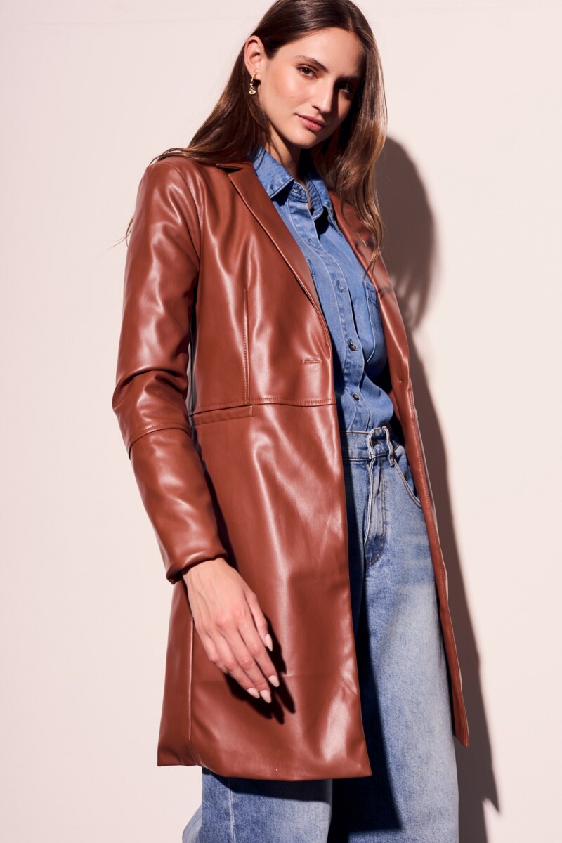 Trench Cuero Vegano Marron