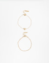 Pulseras Flexibles Sets Metal Pulsera Flexible Set Corazón Metal - Dorado