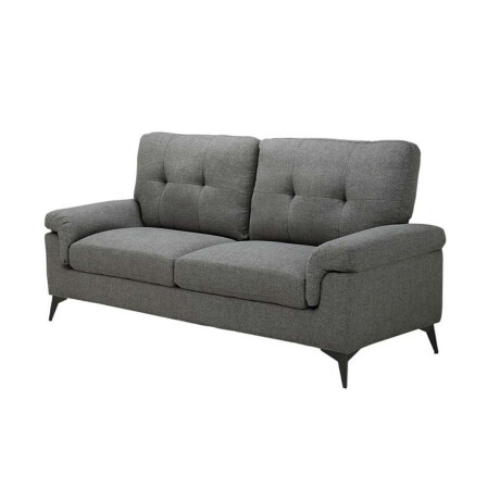 Sillon 2 Cuerpos Tela y Madera Natural Living Lamona Gris Oscuro
