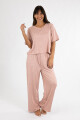 Pijama rib flower pant Lilac