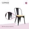 Silla Tolix Pack 4 unidades Metálica Vintage Asiento En Madera Negro