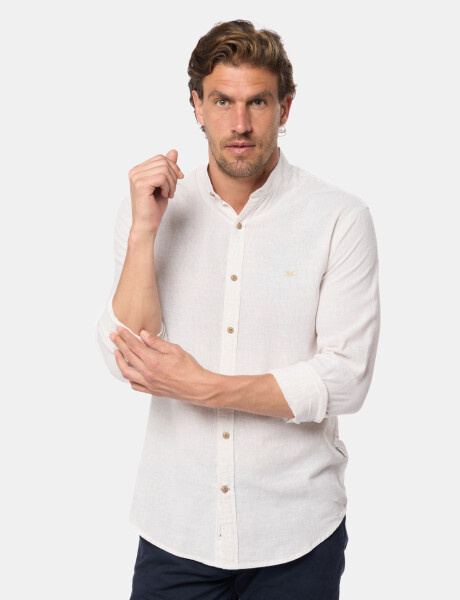CAMISA DE LINO CUELLO MAO Beige