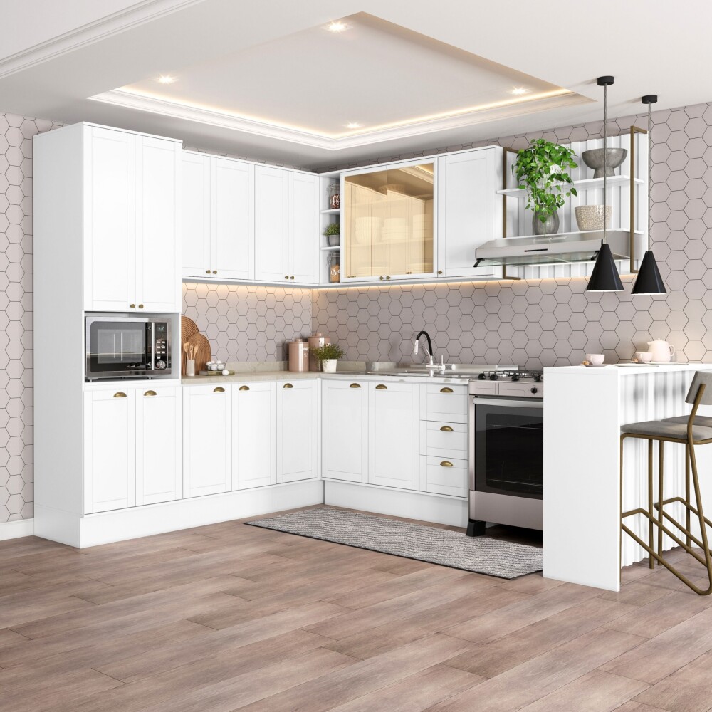 Aereo Americana 80 cm Listones Oro 2 Estantes Blanco Aereo Americana 80 cm Listones Oro 2 Estantes Blanco