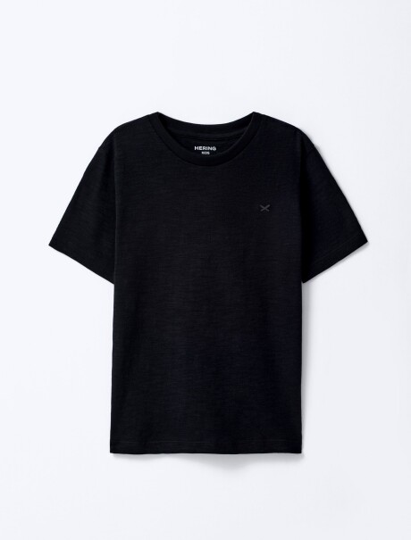 CAMISETA BÁSICA INFANTIL MODELO REGULAR NEGRO