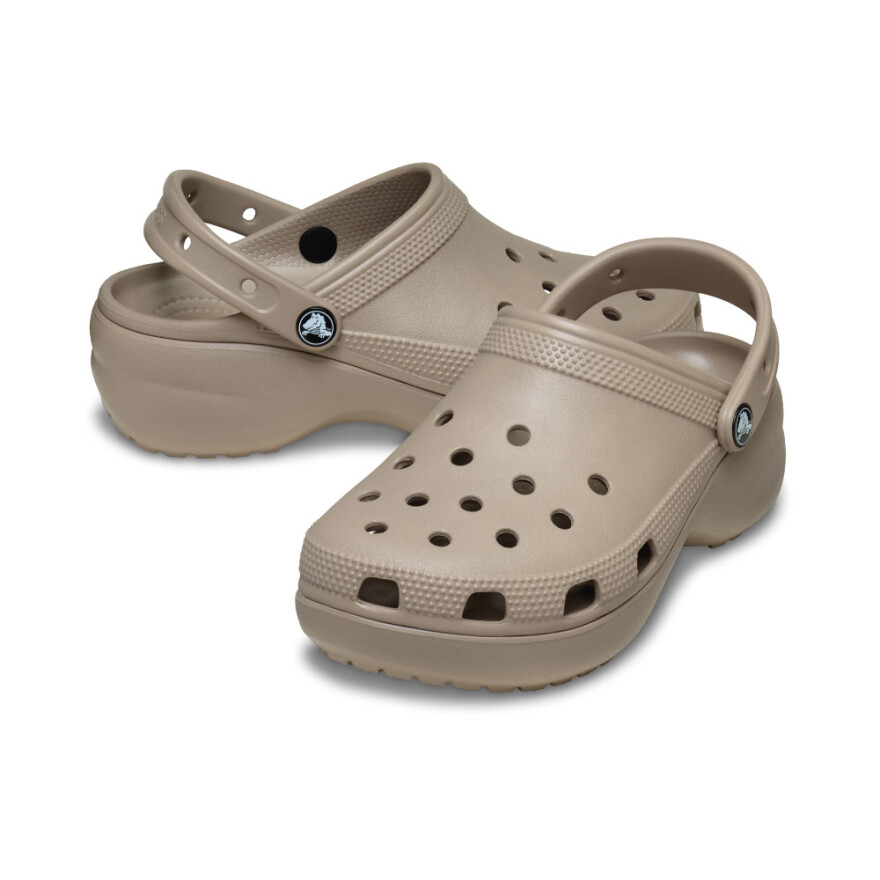Plataformas Crocs Classic Platform Clog - Mujer Taupe