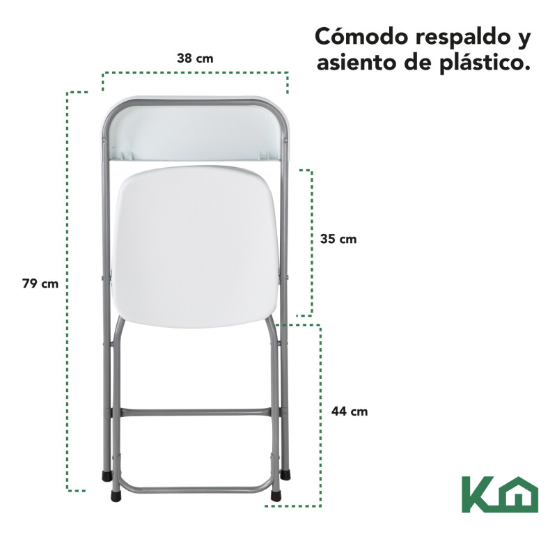Set por 6 Silla Plastico Reforzada Plegable Eventos Jardin Set por 6 Silla Plastico Reforzada Plegable Eventos Jardin