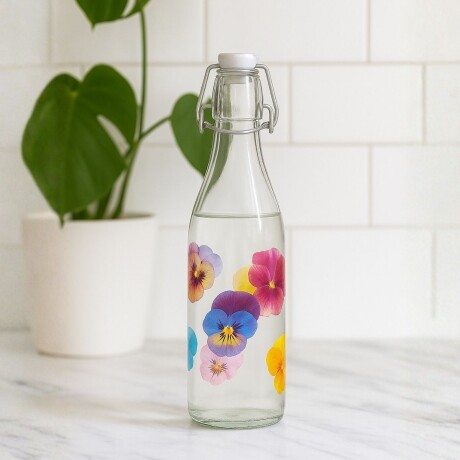 BOTELLA POP FLOWER BLANCO