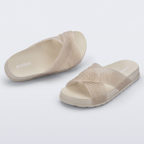Sandalias Melissa de Dama -COZY SLIDE M LOVER II- 36118BT722 BEIGE/GLITTER