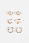 Set de tres aros wavy dorado