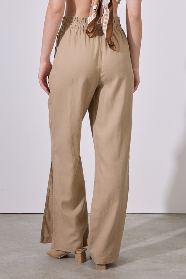 Pantalon Lino Wide KHAKI