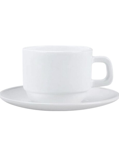TAZA DE CAFE 190ML C/PLATO OPALINA BLANCO TAZA DE CAFE 190ML C/PLATO OPALINA BLANCO