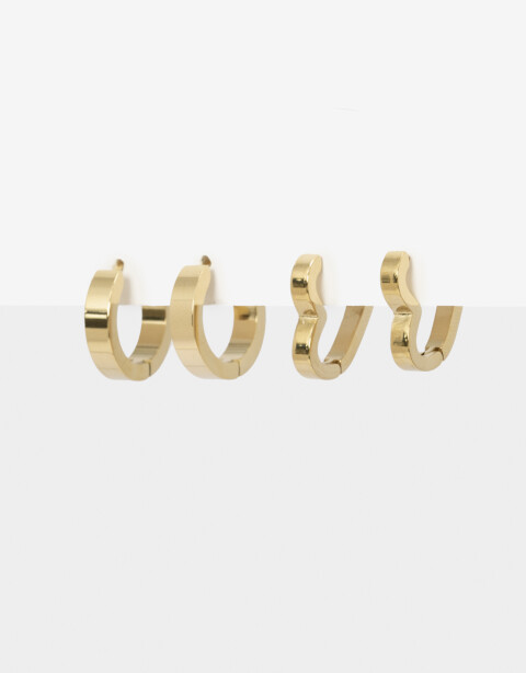 Aros Argollas Set Metal Set De Argollas De Acero - Dorado