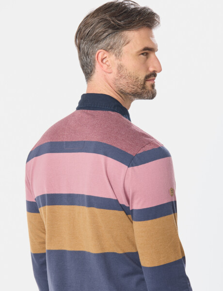 REMERA POLO RAYADA Bordo