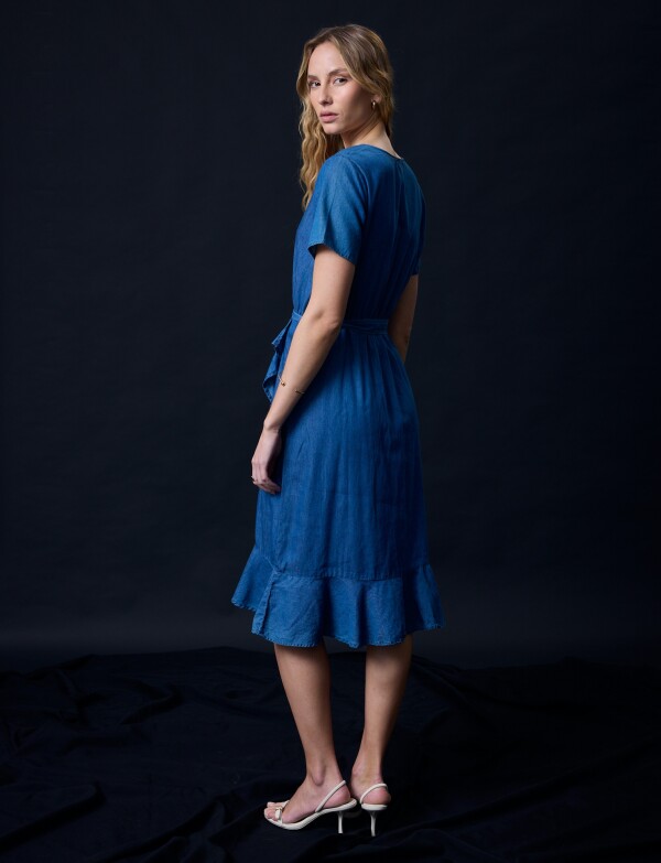 Vestido Tencel Detalle Lazo JEAN