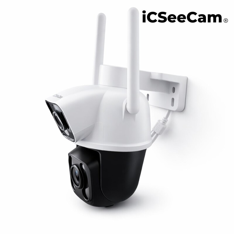 Camara Seguridad Wifi Exterior Doble Lente 3mp iCSeeCam Modelo 20612 Camara Seguridad Wifi Exterior Doble Lente 3mp iCSeeCam Modelo 20612