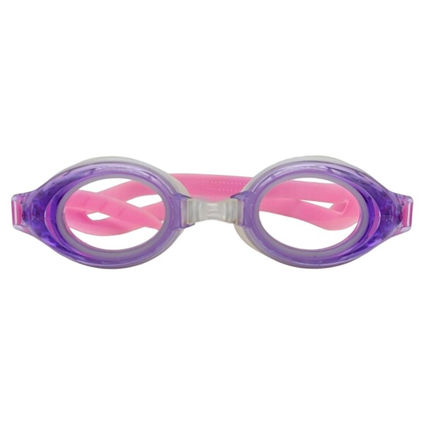 Tipo: Lente de natación. Marca: SPORT SWIM. Material: Acetato. Color: Violeta combinado con blanco y cristal transparente. Calib violetacombinado