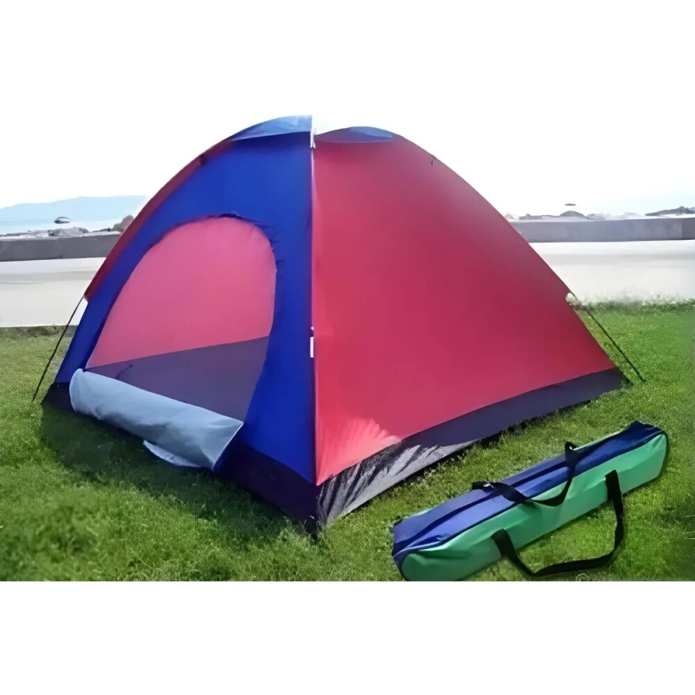 Carpa Iglú De Camping Para 4 Personas AZUL Y ROJO