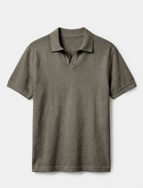POLO TEXTURIZADO DE MANGA CORTA VERDE