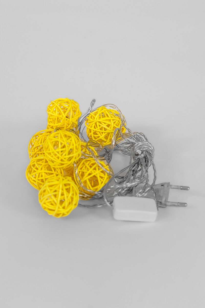 Luces Guia 10 Luces Esfera Artesanal, 3.0m, Luz Calida - Color Unico