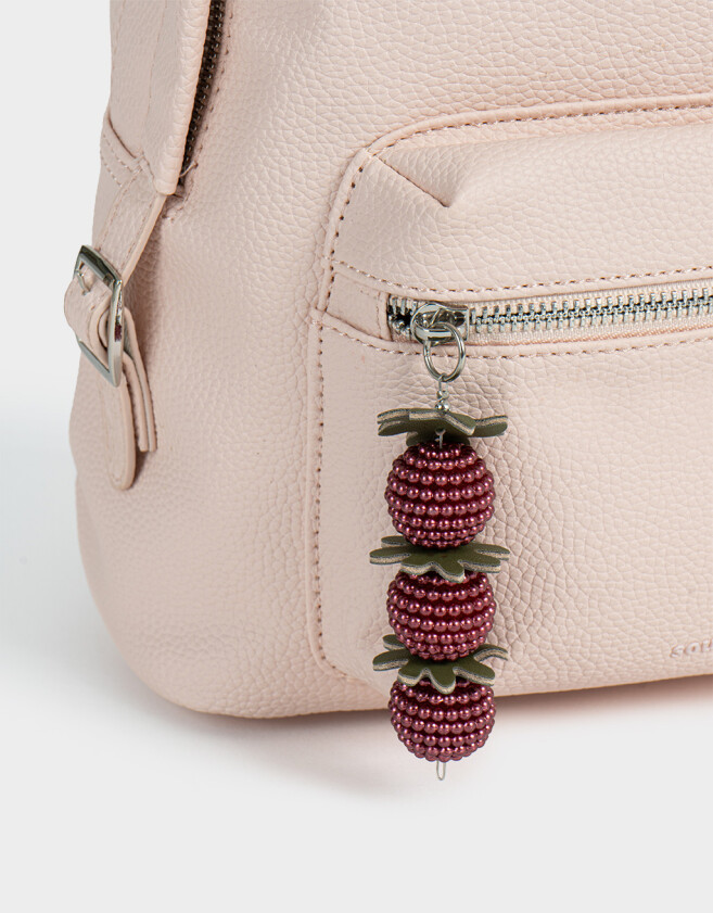 Mochilas Urbanas Mochila Texturada Con Charm - Rosa Viejo