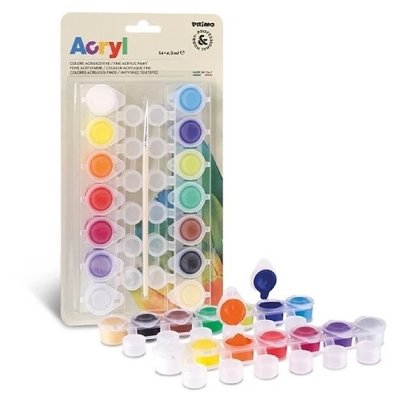 Primo pintura acrilica x14 colores de 4.5ml Primo Pintura Acrilica X14 Colores De 4.5ml