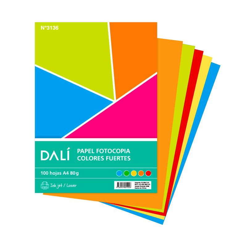 Papel Fotocopia A4 Color Fuerte 100H. #Papel Fotocopia A4 Color Fuerte 100H.
