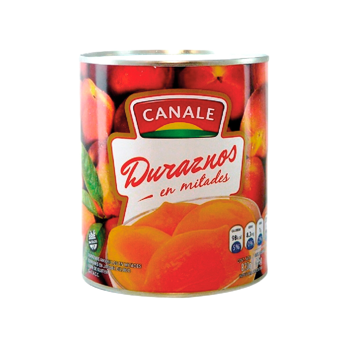 Duraznos en almibar Canale lata 820g 