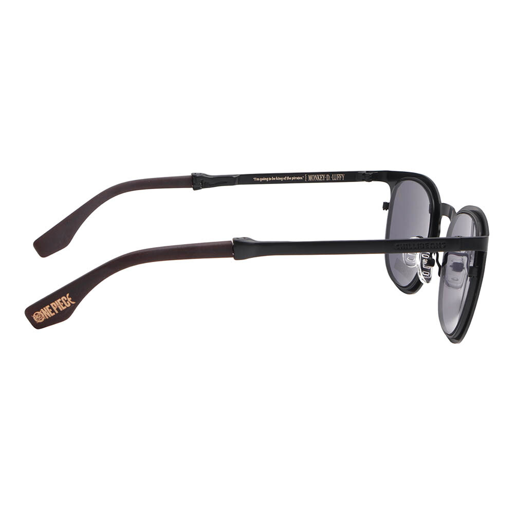 Lentes De Sol One Piece Redondo De Acero Inoxidable Negro/Negro