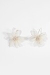 Aros flor tela blanco